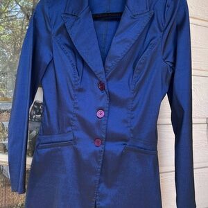 Stunning Metallic Blue Vintage Suit – Mint Condition